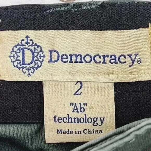 Democracy Ab Technology Chino Green skinny Pants Elastic waist 2 - Picture 4 of 6
